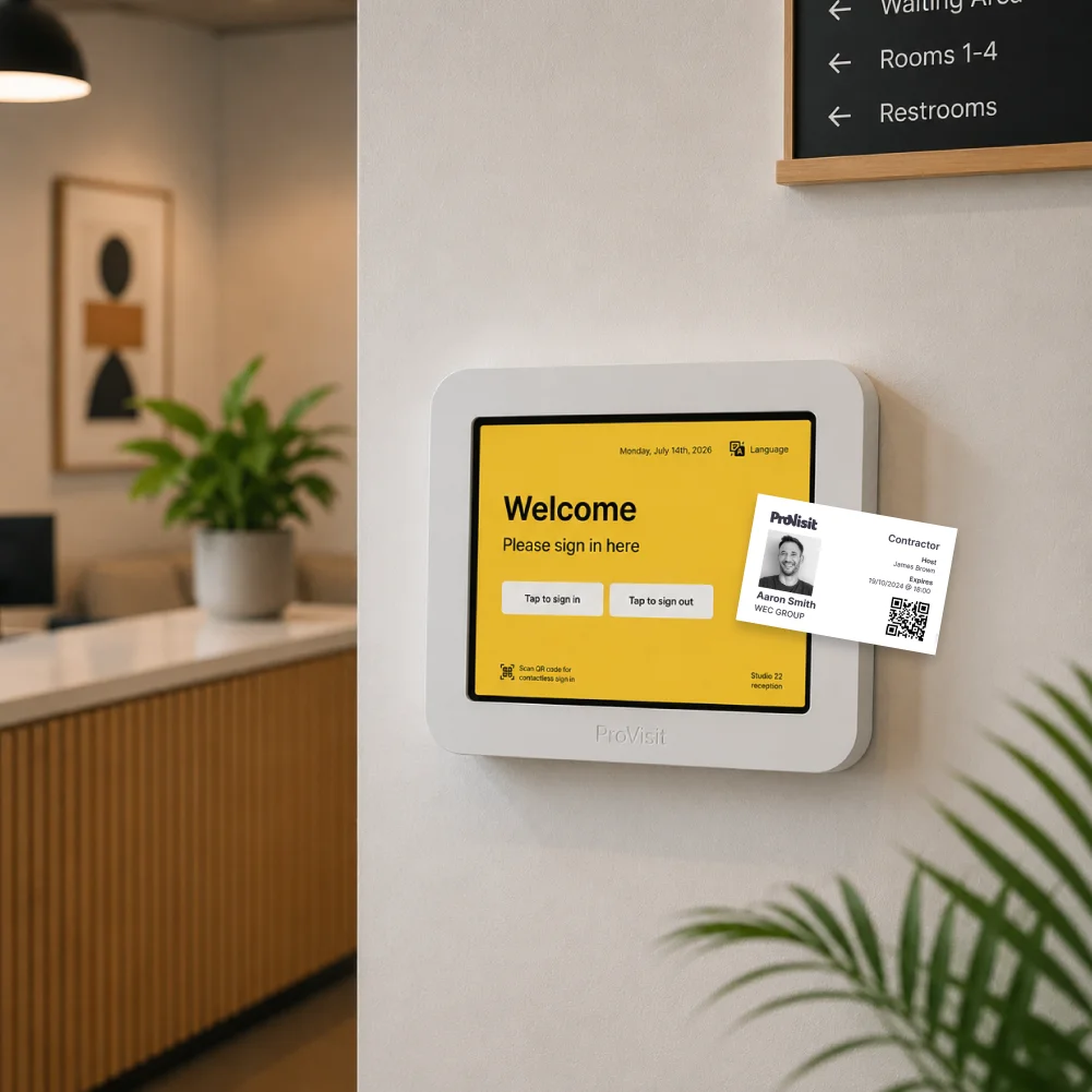 visitor management kiosk for easy sign-in